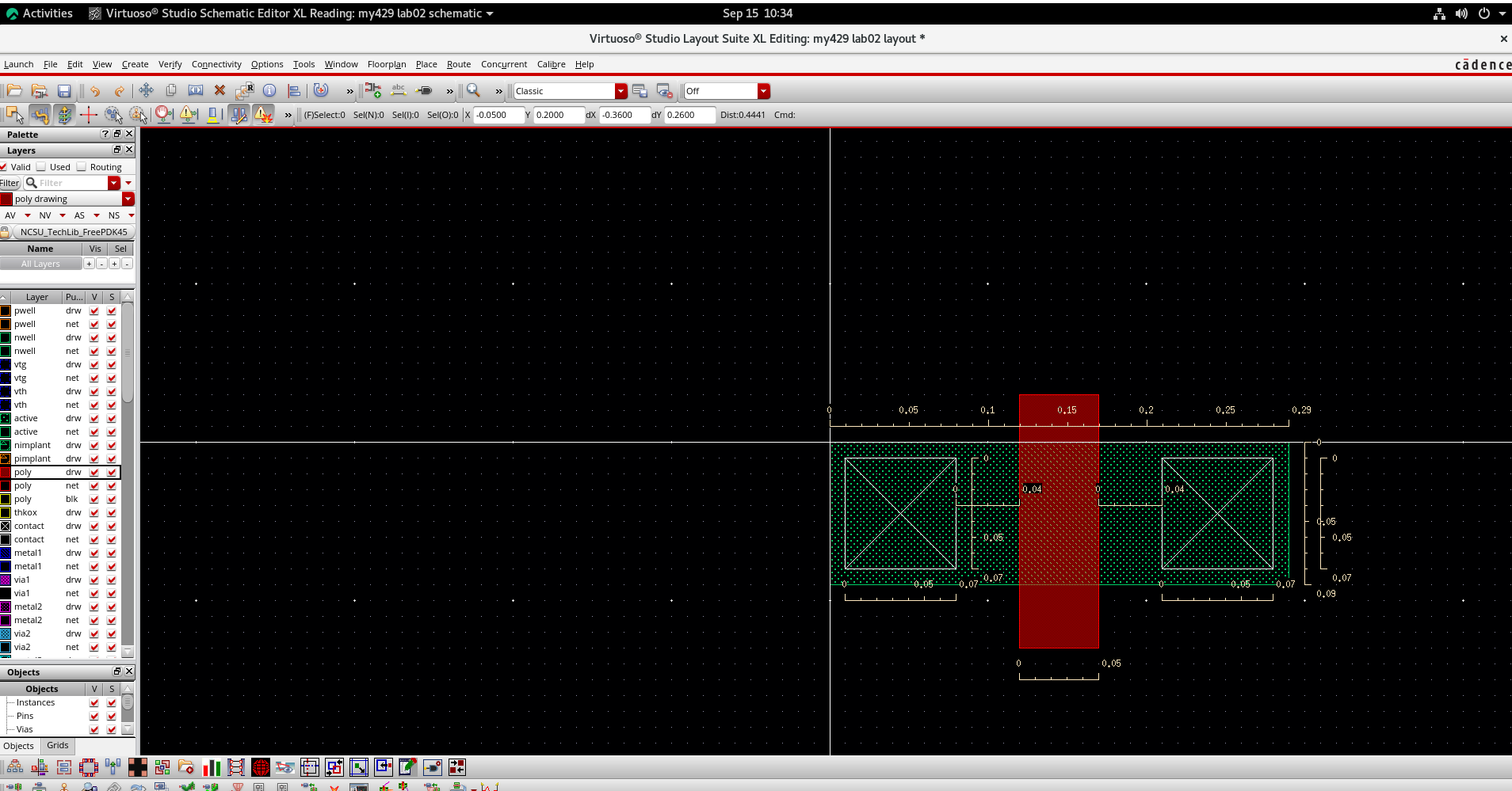 NMOS contacts and poly